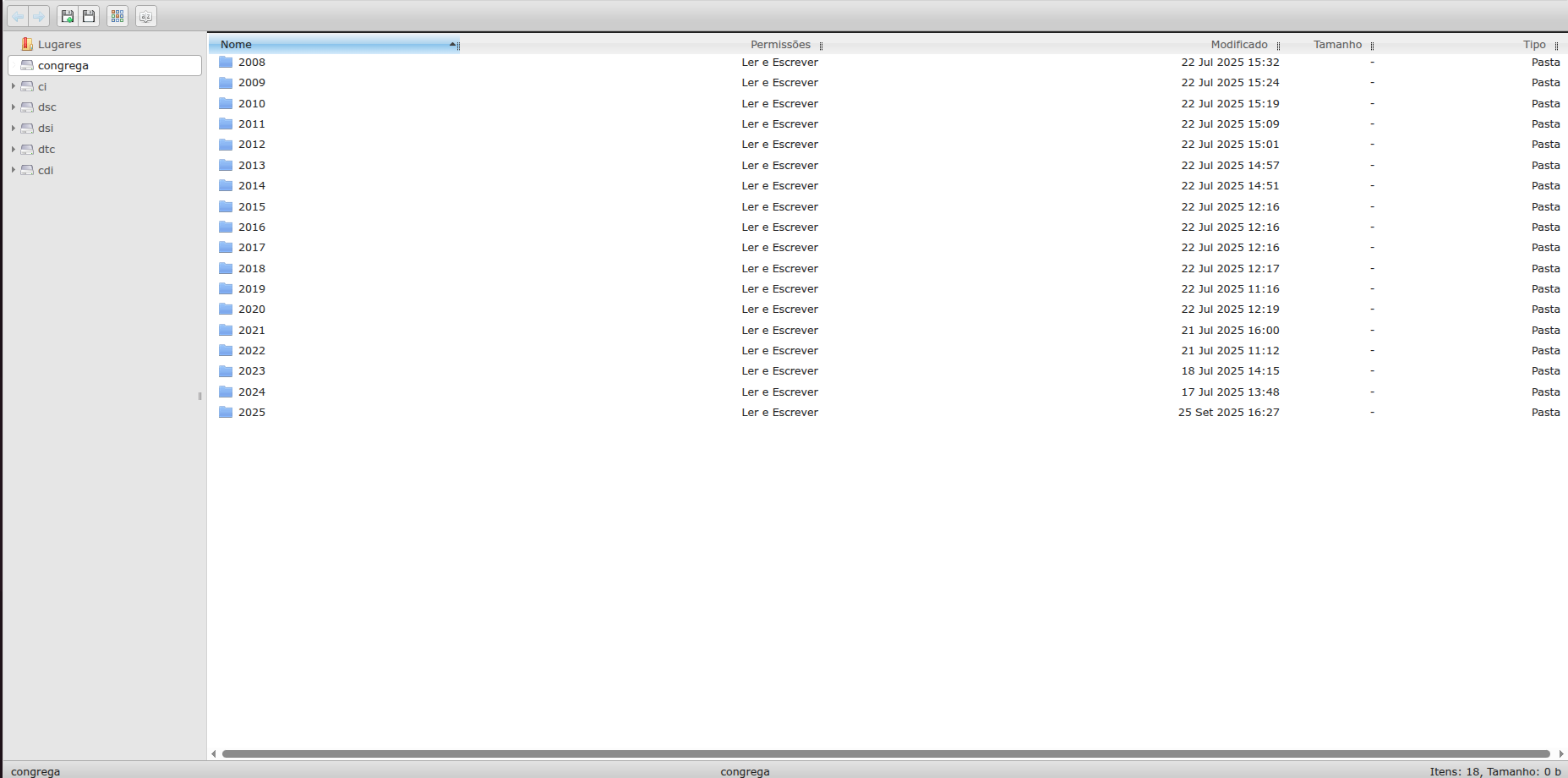 Histórico de Arquivos