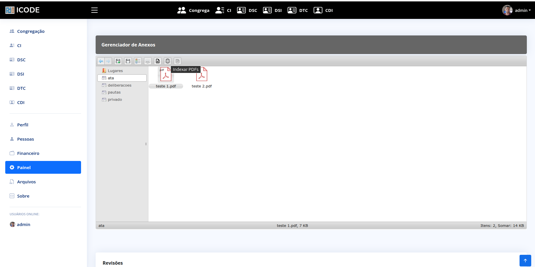Indexação de anexos individualmente
