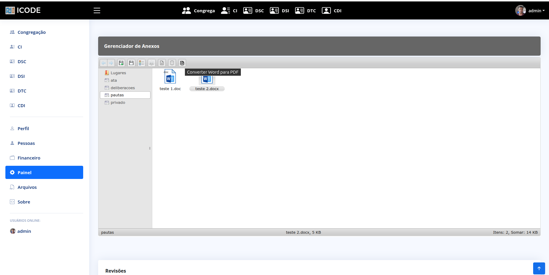 Conversão de anexos