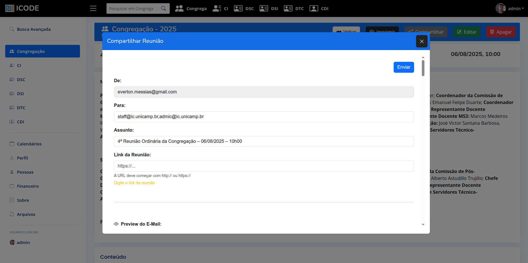 Compartilhar Reunião